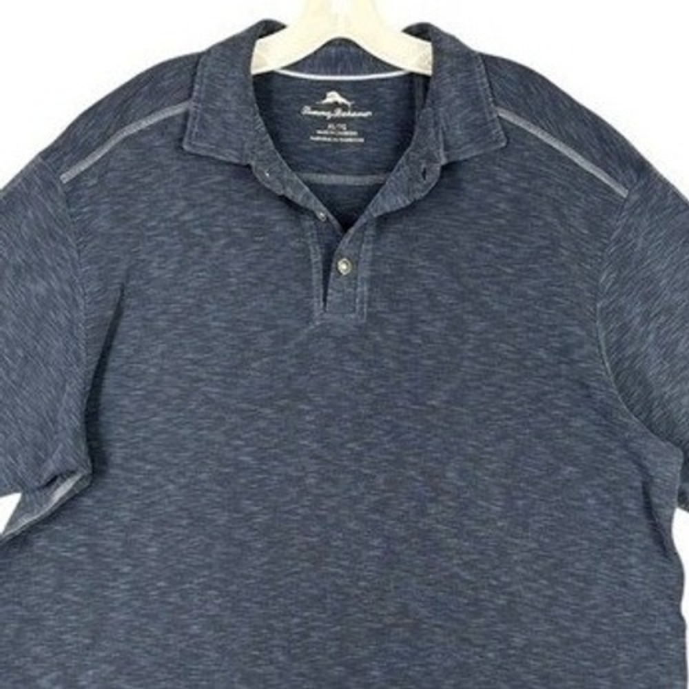 Tommy Bahama Shirt Mens XL Blue Polo Tencel Blend Resortwear Modern Classic